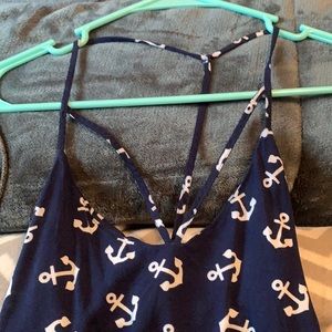 Blue and White Anchor Tank Top
